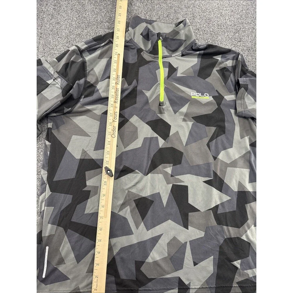 Polo Sport Ralph Lauren ThermoVent Camo Quarter Zip Men’s XL Gray Performance